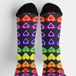 Rainbow hearts socken
