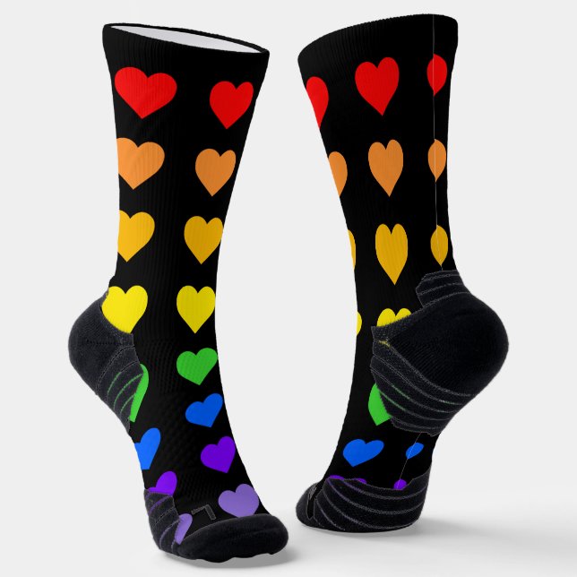 Rainbow Hearts Socken (Gewinkelt)