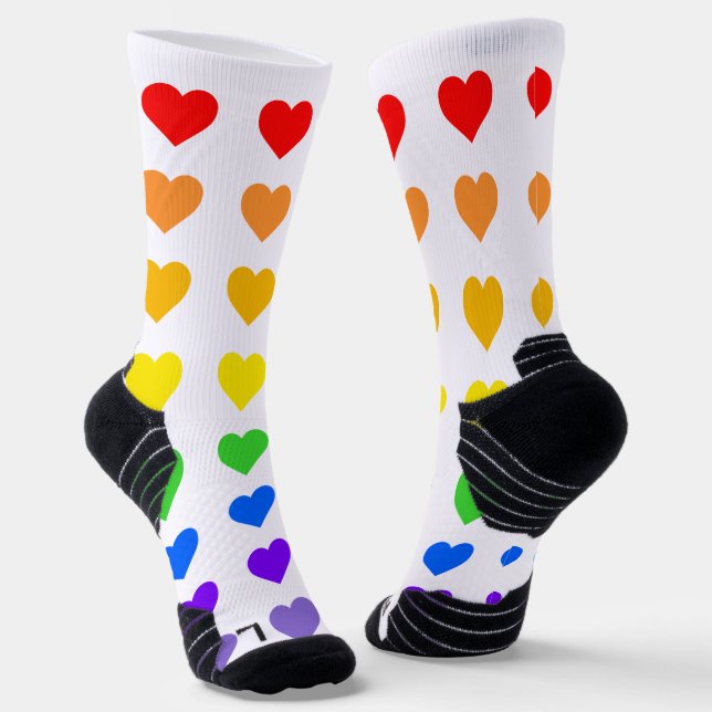 Rainbow Hearts Socken (Gewinkelt)