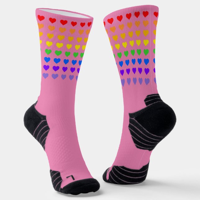 Rainbow Hearts Socken (Gewinkelt)