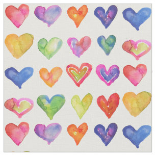 Rainbow Hearts Stoff