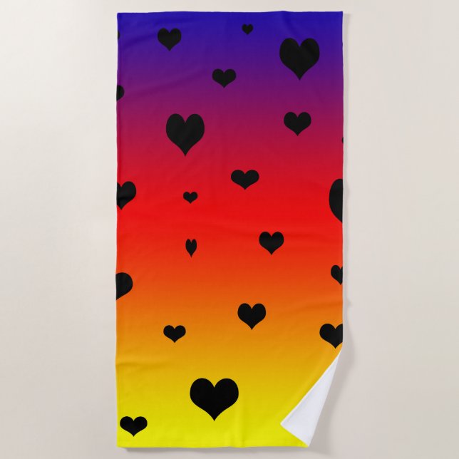 Rainbow Hearts, Strandtuch (Vorderseite)