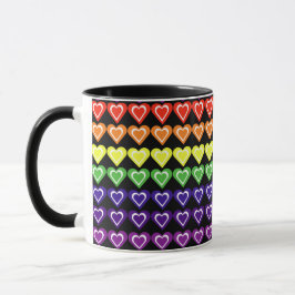 Rainbow hearts tasse