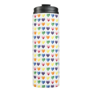 Rainbow Hearts Thermosbecher