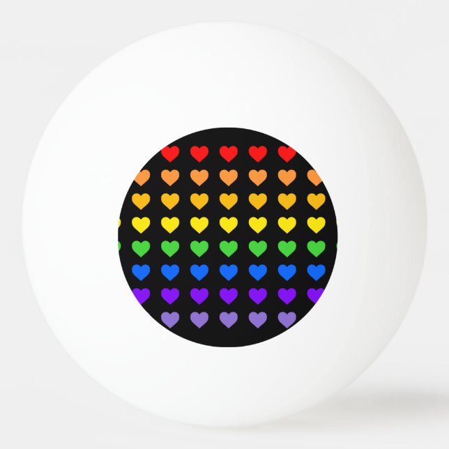 Rainbow Hearts Tischtennisball (Vorderseite)