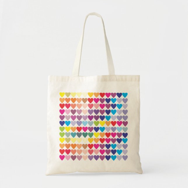 Rainbow Hearts Tragetasche (Vorne)