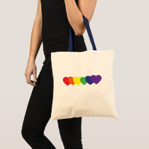 Rainbow Hearts Tragetasche