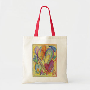 Rainbow Hearts Word Art Sacs fourre-tout inspirant
