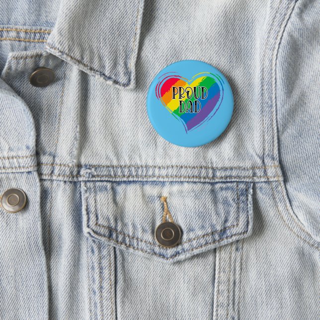 Rainbow Heft Flag Proud Vater LGBT Gay Pride Monat Button (Beispiel)