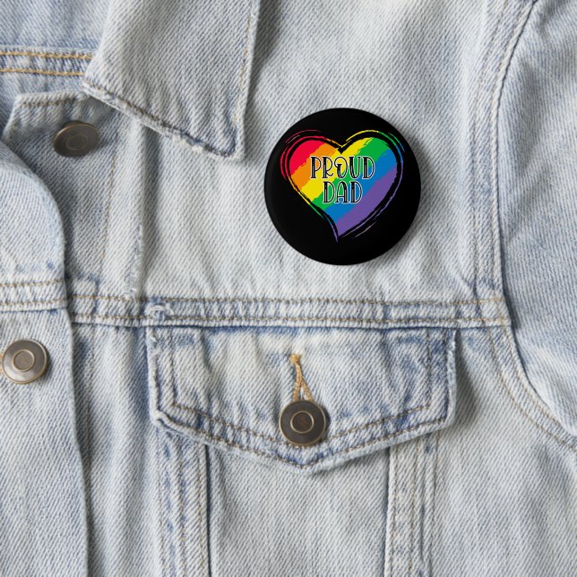 Rainbow Heft Flag Proud Vater LGBT Gay Pride Monat Button (Beispiel)
