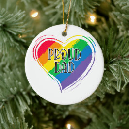 Rainbow Heft Flag Proud Vater LGBT Gay Pride Monat Keramik Ornament