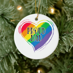 Rainbow Heft Flag Proud Vater LGBT Gay Pride Monat Keramik Ornament