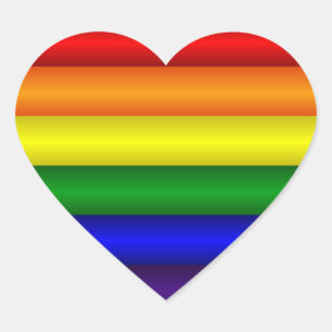 Rainbow Heftaufkleber Herz-Aufkleber