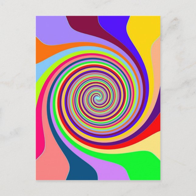 Rainbow hell Psychedelic Swirl Postkarte (Vorderseite)