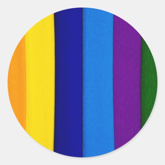 Rainbow-Helle Streifen Runder Aufkleber (Vorderseite)