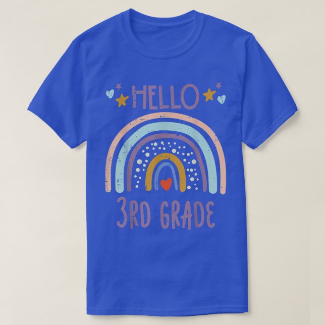Rainbow Hello 3rd Grade Third First Day School Gir T-Shirt (Design vorne)