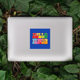 Rainbow Hello Friend Retro Aufkleber