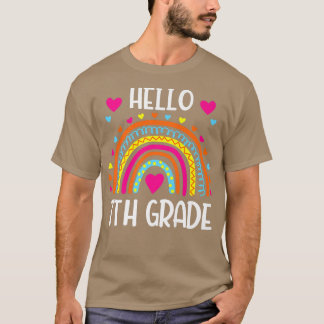 Rainbow Hello Sieben Grade Shirt 7. Klasse Zurück 