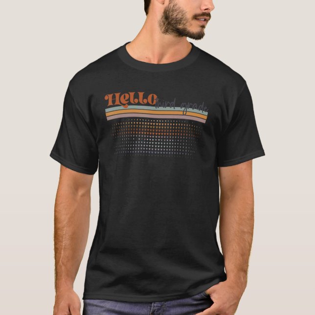 Rainbow Hello Third Grade Teacher First Day T-Shirt (Vorderseite)