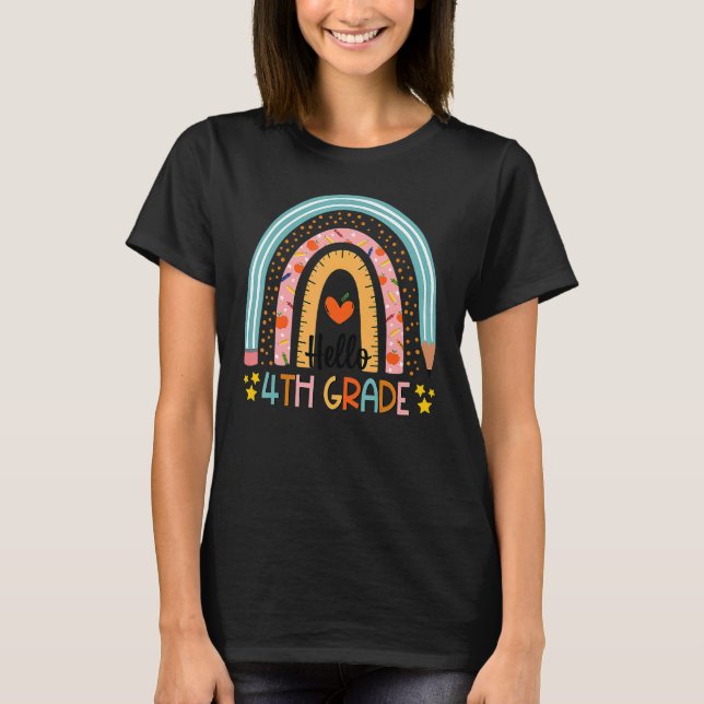 Rainbow Hello Vierter T-Shirt (Vorderseite)