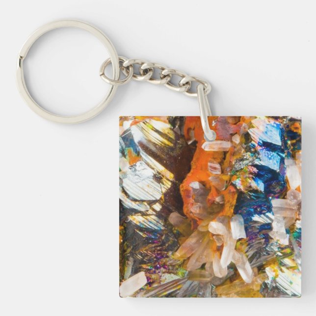 Rainbow Hematite Crystal Schlüsselanhänger (Vorderseite)