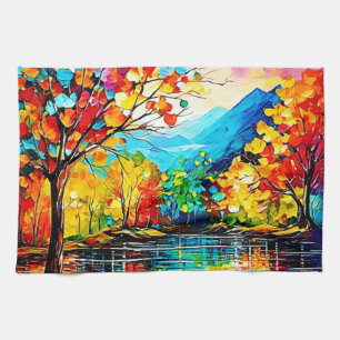 Rainbow Herbst Kunst, Dichtung und Musik Geschirrtuch