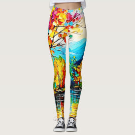 Rainbow Herbst Kunst, Dichtung und Musik Leggings