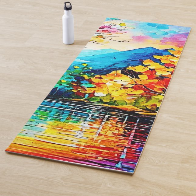 Rainbow Herbst Kunst, Dichtung und Musik Yogamatte (Beispiel)