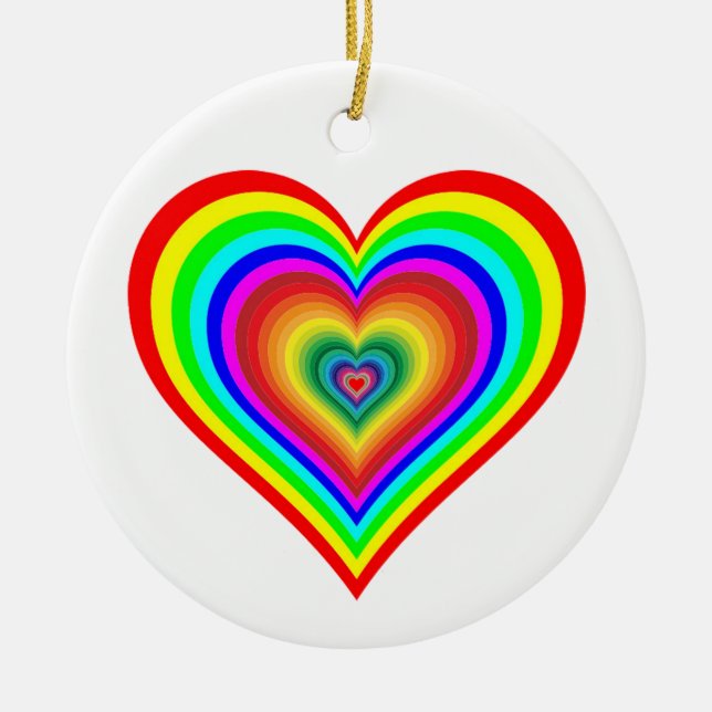 Rainbow-Herz Keramikornament (Vorne)