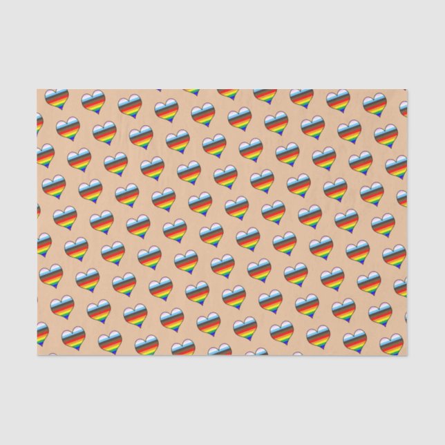 Rainbow-Herz-Muster-Gewebepapier Seidenpapier (Vorderseite)