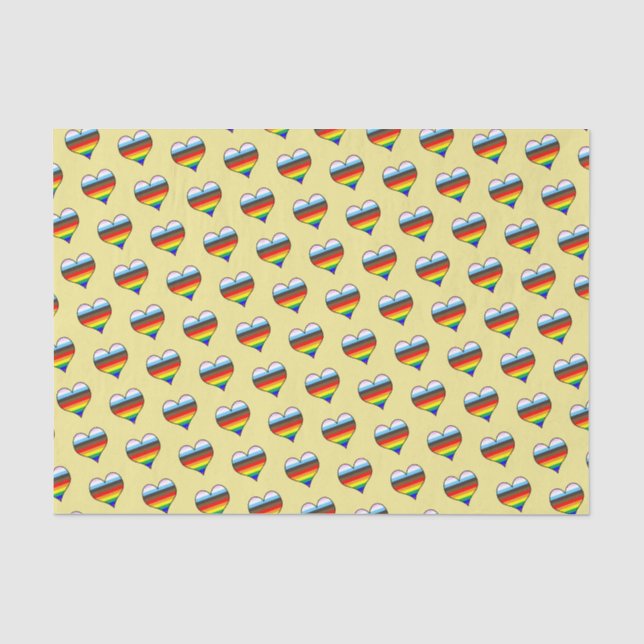 Rainbow-Herz-Muster-Gewebepapier Seidenpapier (Vorderseite)