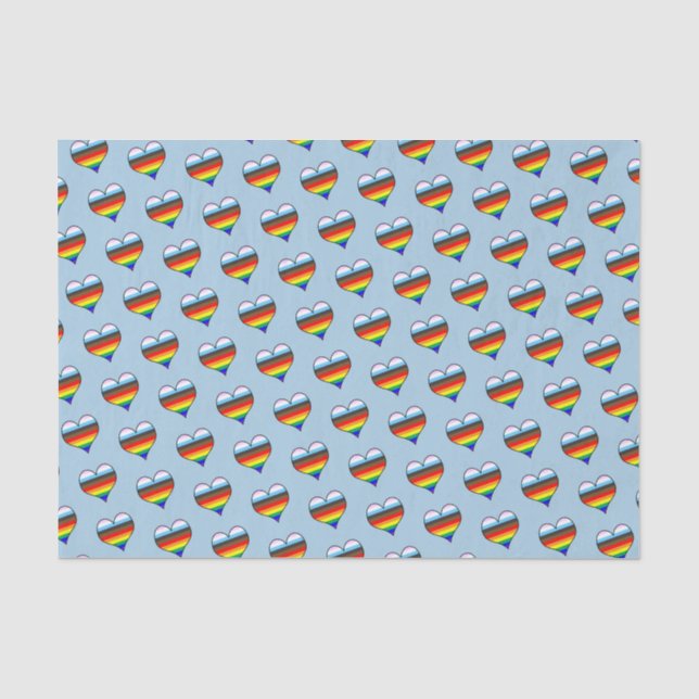 Rainbow-Herz-Muster-Gewebepapier Seidenpapier (Vorderseite)