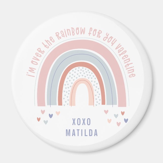 Rainbow-Herz niedliches Klassenzimmer Valentingesc Magnet (Vorne)