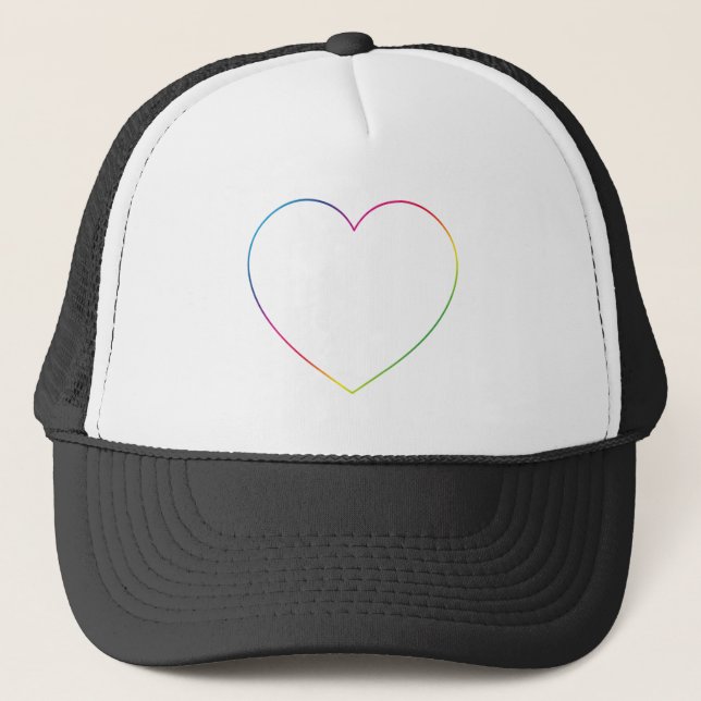 Rainbow-Herz Truckerkappe (Vorderseite)