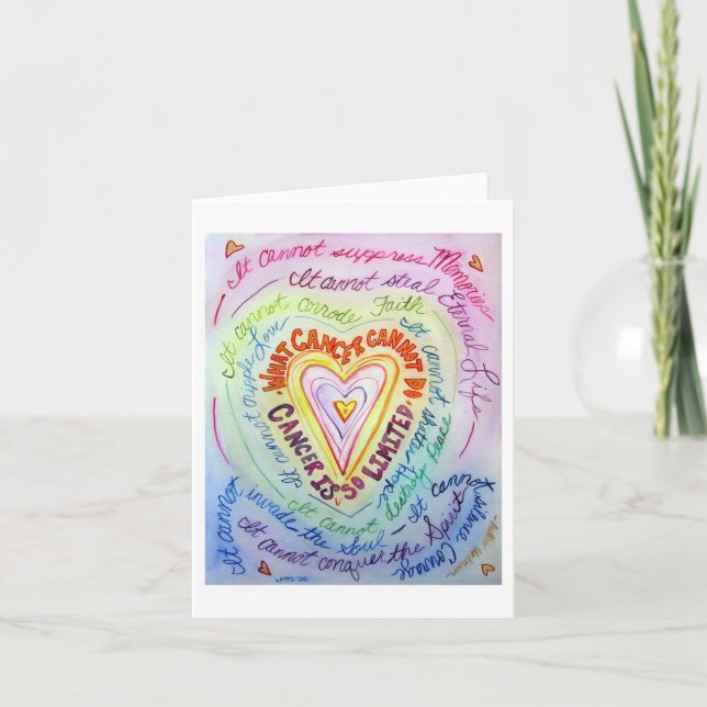 Rainbow Herzkrebs kann keine Grußkarten herstellen Karte (Vorderseite)