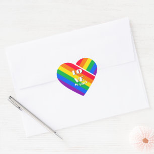 Rainbow-Herztasten Herz-Aufkleber