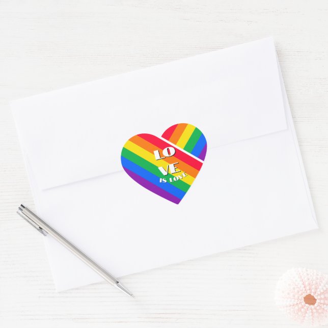 Rainbow-Herztasten Herz-Aufkleber (Umschlag)