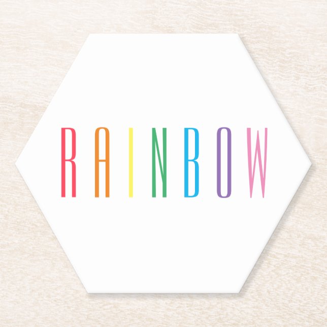 RAINBOW Hexagon Paper Untersetzer (Vorderseite)