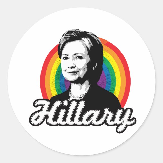 Rainbow Hillary - LGBT-Politik - Runder Aufkleber (Vorderseite)