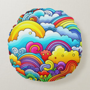 Rainbow-Hintergründe Rundes Kissen