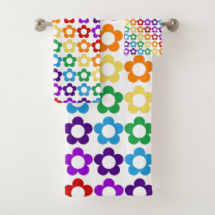 Rainbow-Hippie-Blume Badhandtuch Set