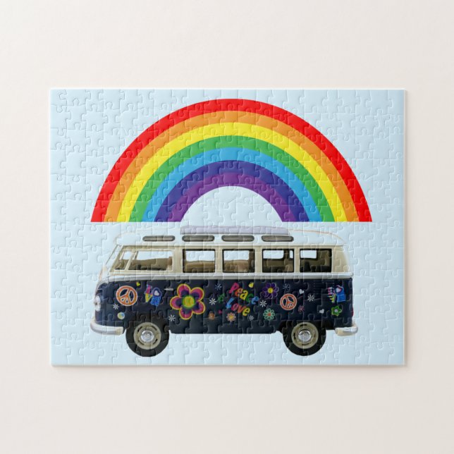 RAINBOW HIPPIE VAN JIGSAW PUZZLES (Horizontal)