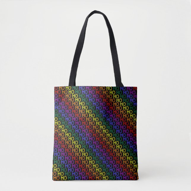 Rainbow Ho Ho Ho Muster Tote Bag Tasche (Vorderseite)