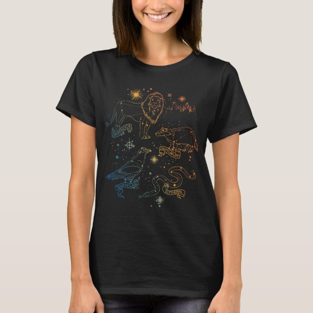 Rainbow HOGWARTS™ Houses Constellations T-Shirt (Vorderseite)