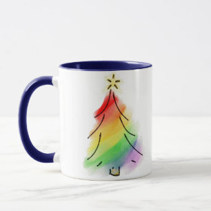 Rainbow Holiday Tree Tasse