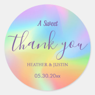 Rainbow Hologram A Sweet Danke Gastgeschenk Hochze Runder Aufkleber