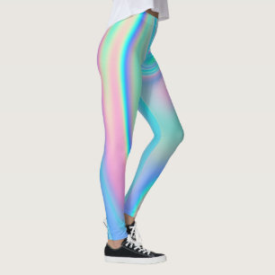 Rainbow Holographic Abstrakt Leggings
