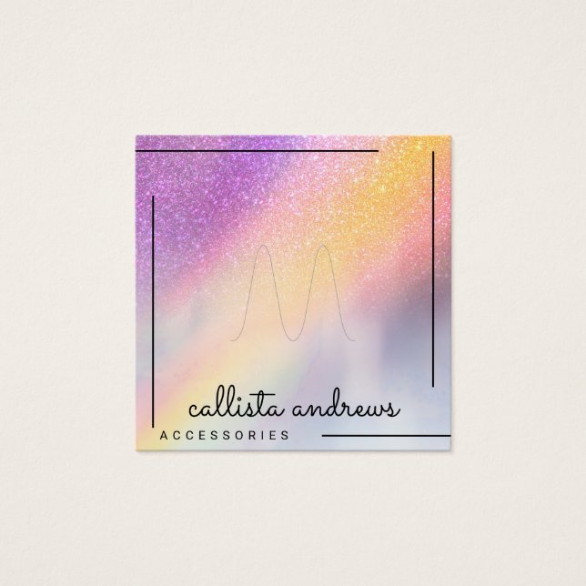 Rainbow Holographic Glitzer Ombre Ring Display (Vorderseite)