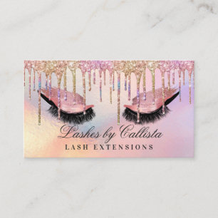 Rainbow Holographic Glitzer Tropfen Lashes Eyes Visitenkarte