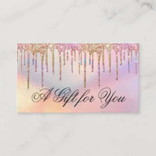 Rainbow Holographic Glitzer Tropfens Geschenk Visitenkarte